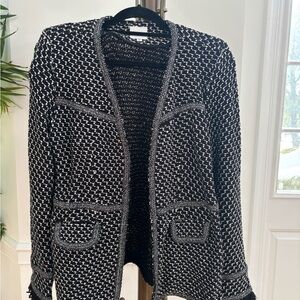 NIC+ZOE Black and White Textured Jacket